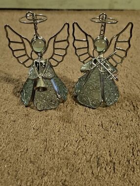 Vintage Textured Glass Angels